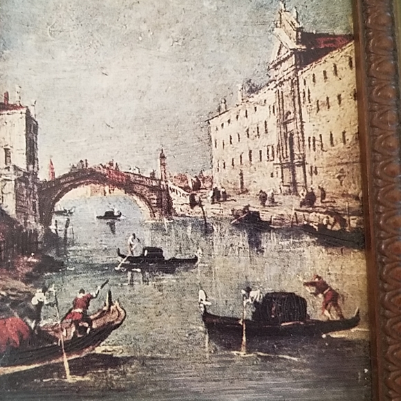 VTG Venice gondola scene small unsigned picture - Picture 5 of 6